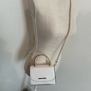 Aldo White Mini Bag with Gold Chain